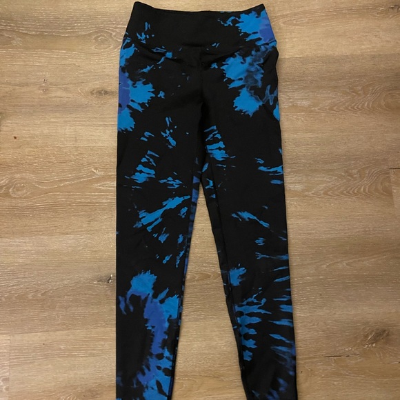 Black and blue tie dye leggings - Picture 1 of 2
